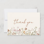 テラコッタワイルドフラワーブライダルシャワー サンキューカード (正面)