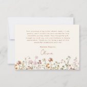 テラコッタワイルドフラワーブライダルシャワー サンキューカード (裏面)