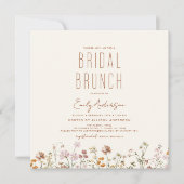 テラコッタワイルドフラワーブライダルブルンチシャワー 招待状 (正面)