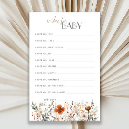 テラコッタワイルドフラワーベイビーシャワーベビー