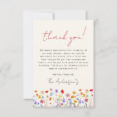テラコッタワイルドフラワーベビーイン開花ベビーシャワー サンキューカード (正面)