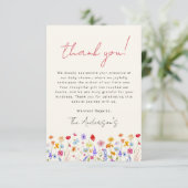 テラコッタワイルドフラワーベビーイン開花ベビーシャワー サンキューカード (スタンド正面)