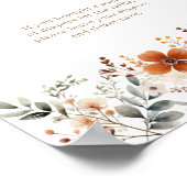 テラコッタワイルドフラワーベビーシャワーおむつラッフル ポスター (角)