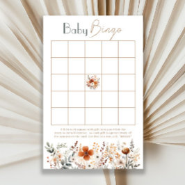 テラコッタワイルドフラワーベビーシャワービンゴ
