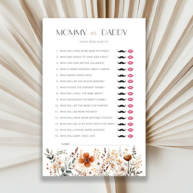 テラコッタワイルドフラワーベビーシャワーママまたはパパ (クリエイターアップロード済み)