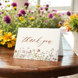 テラコッタワイルドフラワーベビーシャワー サンキューカード