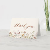 テラコッタワイルドフラワーベビーシャワー サンキューカード (正面)