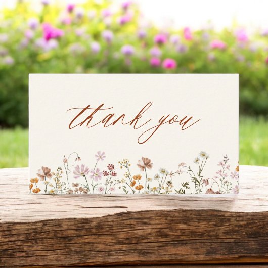 テラコッタワイルドフラワーベビーシャワー 名刺