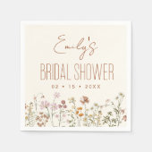 テラコッタワイルドフラワーボホブライダルシャワーイン開花 スタンダードカクテルナプキン (正面)