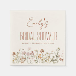 テラコッタワイルドフラワーボホブライダルシャワーイン開花 スタンダードカクテルナプキン