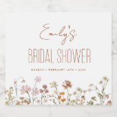 テラコッタワイルドフラワーボホブライダルシャワーイン開花 スパークリングワインラベル (シングルラベル)