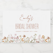 テラコッタワイルドフラワーボホブライダルシャワーイン開花 スパークリングワインラベル (シングルラベル)