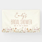 テラコッタワイルドフラワーボホブライダルシャワーバナー 横断幕 (横)