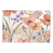 テラコッタワイルドフラワーボホベッドルームデコ素朴ール 枕カバー (裏面)