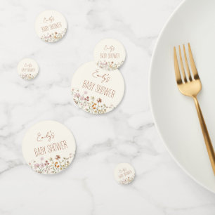 テラコッタワイルドフラワーボホーベイビーシャワーイン開花 コンフェッティ