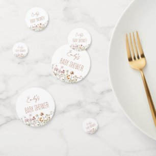 テラコッタワイルドフラワーボホーベイビーシャワーイン開花 コンフェッティ