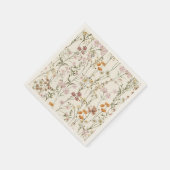 テラコッタワイルドフラワーボホーベイビーシャワーイン開花 スタンダードカクテルナプキン (角)
