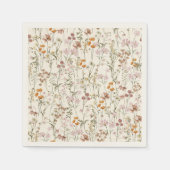 テラコッタワイルドフラワーボホーベイビーシャワーイン開花 スタンダードカクテルナプキン (正面)