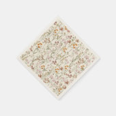 テラコッタワイルドフラワーボホーベイビーシャワーイン開花 スタンダードカクテルナプキン (角)