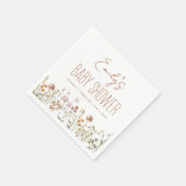 テラコッタワイルドフラワーボホーベイビーシャワーイン開花 スタンダードカクテルナプキン (角)