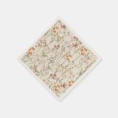 テラコッタワイルドフラワーボホーベイビーシャワーイン開花 スタンダードカクテルナプキン (角)