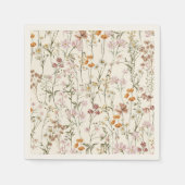 テラコッタワイルドフラワーボホーベイビーシャワーイン開花 スタンダードカクテルナプキン (正面)