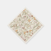 テラコッタワイルドフラワーボホーベイビーシャワーイン開花 スタンダードカクテルナプキン (角)
