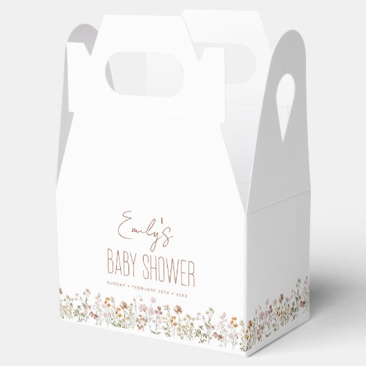 テラコッタワイルドフラワーボホーベイビーシャワーイン開花 フェイバーボックス (オープン)