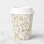 テラコッタワイルドフラワーボホーベイビーシャワーイン開花 紙コップ (裏面)