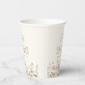 テラコッタワイルドフラワーボホーベイビーシャワーイン開花 紙コップ (右)