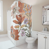 テラコッタワイルドフラワーボホ素朴バスルームのデコール シャワーカーテン (インサイチュ)