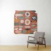 テラコッタワイルドフラワーボホ素朴折衷壁 タペストリー (インサイチュ(横))