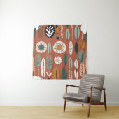 テラコッタワイルドフラワーボホ素朴折衷壁 タペストリー (インサイチュ)