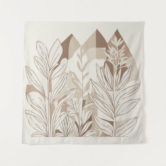 テラコッタワイルドフラワーボホ素朴折衷壁 タペストリー (正面)