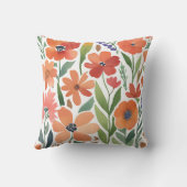 テラコッタワイルドフラワーボホ素朴春アクセント クッション (裏面)