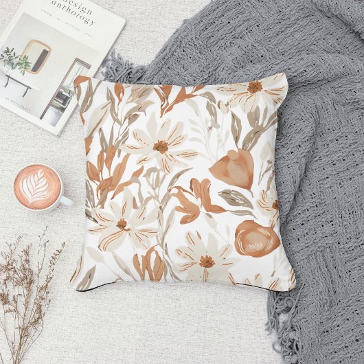 テラコッタワイルドフラワーボホ素朴春アクセント クッション