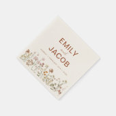 テラコッタワイルドフラワーボホ結婚の開花 スタンダードカクテルナプキン (角)