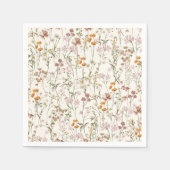 テラコッタワイルドフラワーボホ結婚ズイン開花ガーデン スタンダードカクテルナプキン (正面)