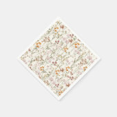 テラコッタワイルドフラワーボホ結婚ズイン開花ガーデン スタンダードカクテルナプキン (角)