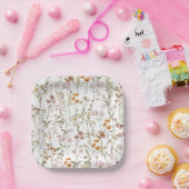 テラコッタワイルドフラワーボホ結婚ズイン開花ガーデン ペーパープレート (パーティー)