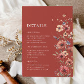 テラコッタワイルドフラワーボー結婚ホのエンクロージャカード エンクロージャーカード