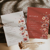 テラコッタワイルドフラワーボー結婚ホのエンクロージャカード エンクロージャーカード