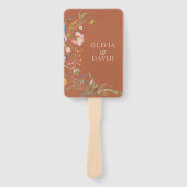 テラコッタワイルドフラワーメドウ結婚式 プログラム ハンドファン (正面)