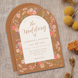 テラコッタワイルドフラワー秋の結婚式 招待状