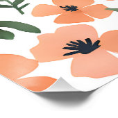 テラコッタワイルドフラワー素朴ボホウォールアート ポスター (コーナー)