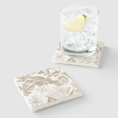 テラコッタワイルドフラワー素朴春ホームデコール ストーンコースター (横)