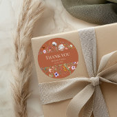 テラコッタワイルドフラワー結婚の牧草地 ラウンドシール