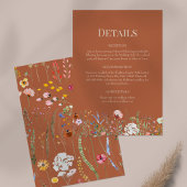 テラコッタワイルドフラワー結婚ズ詳細カード 招待状