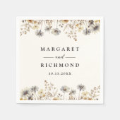 テラコッタワイルドフラワー結婚フローラの紙ナプキン スタンダードカクテルナプキン (正面)