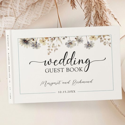 テラコッタワイルドフラワー結婚フローラズゲストブック ゲストブック